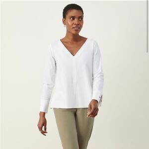 ADAY Something Tailored Shirt white blouse office work professional capsule XL